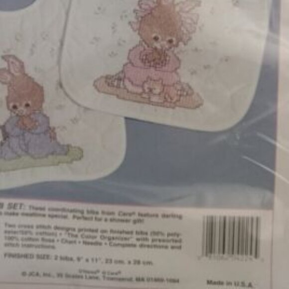 3/$24 O'HARE Bib set Stamped Cross stitch kit - Picture 4 of 4